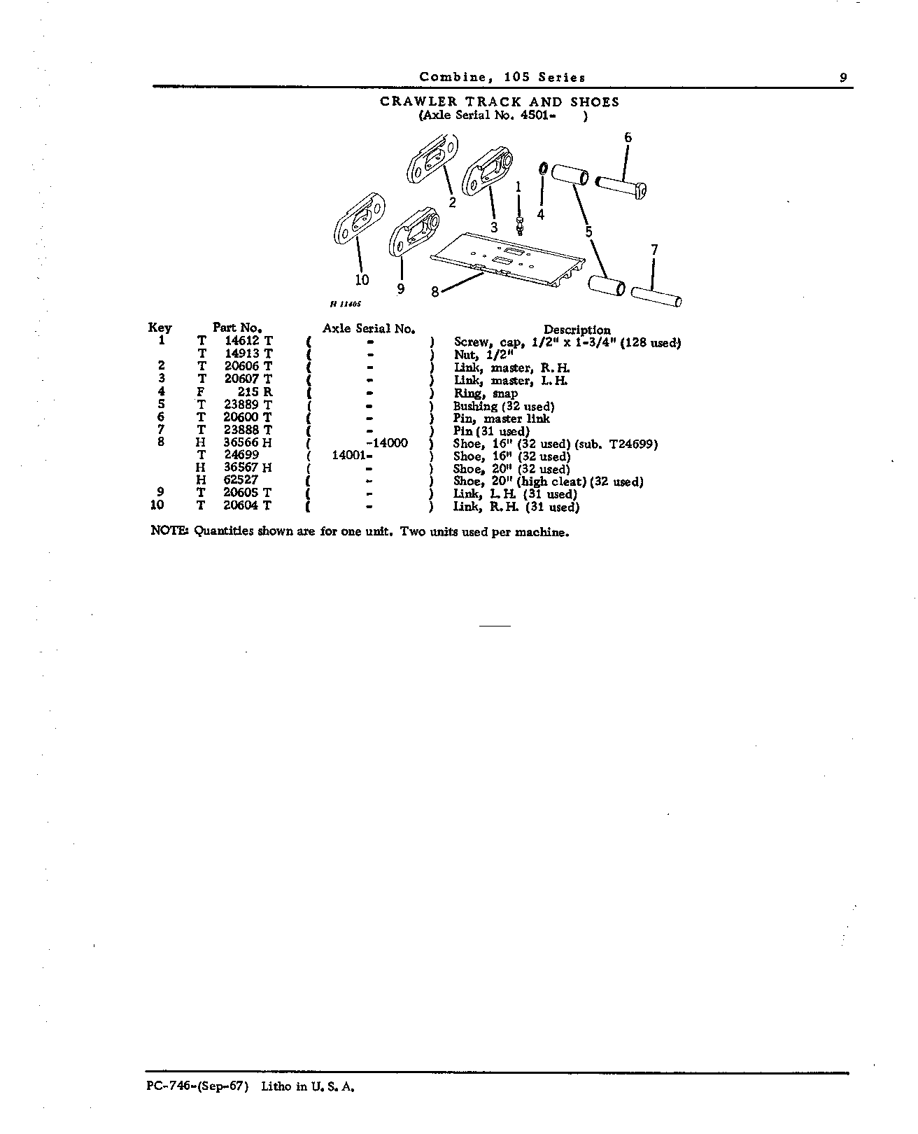 Main Wheels, Tracks, and Axle (Continued)