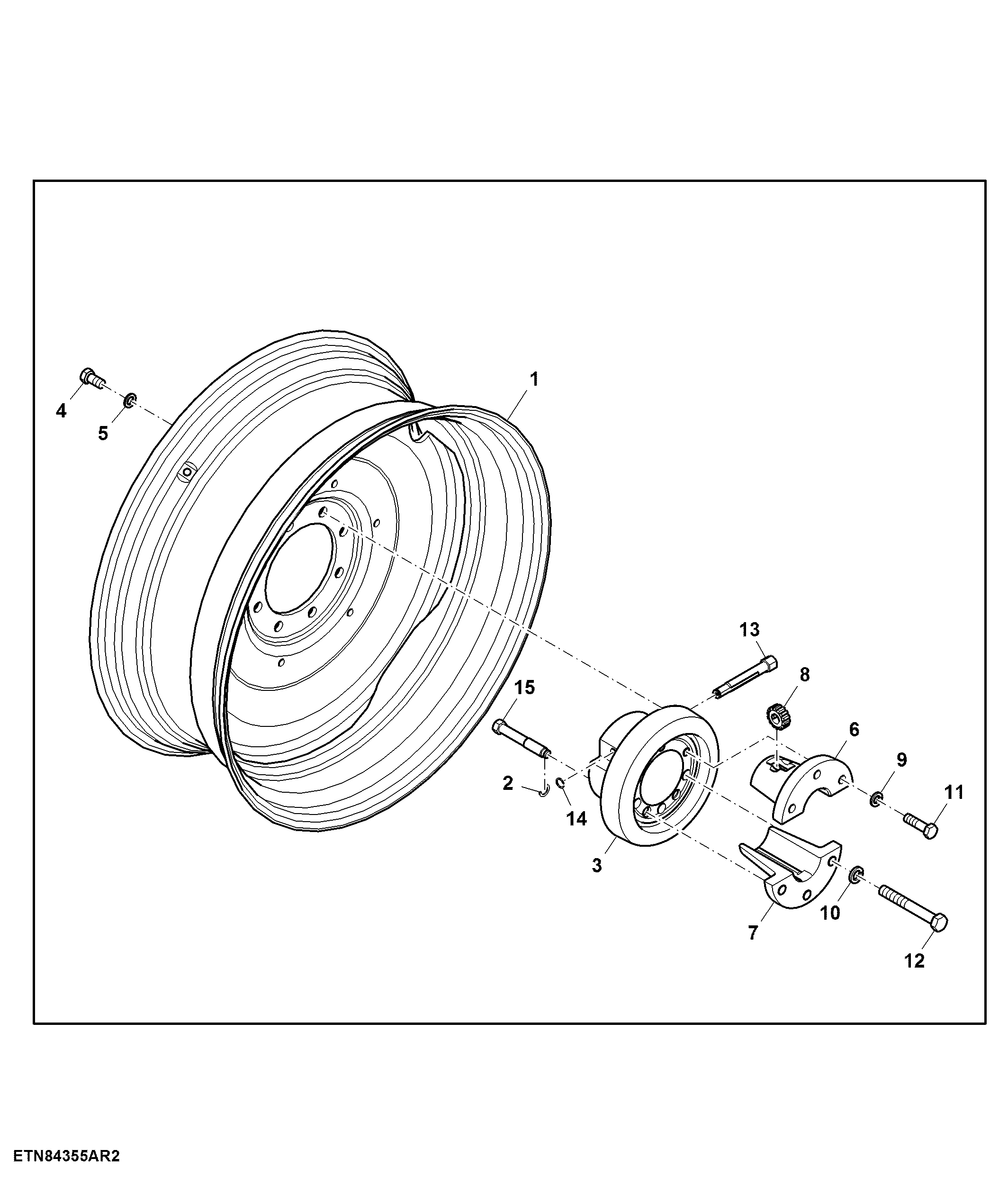 Rear Wheels, 2 Position Fixed, DW15LX38, 275 Bolt Circle Diameter