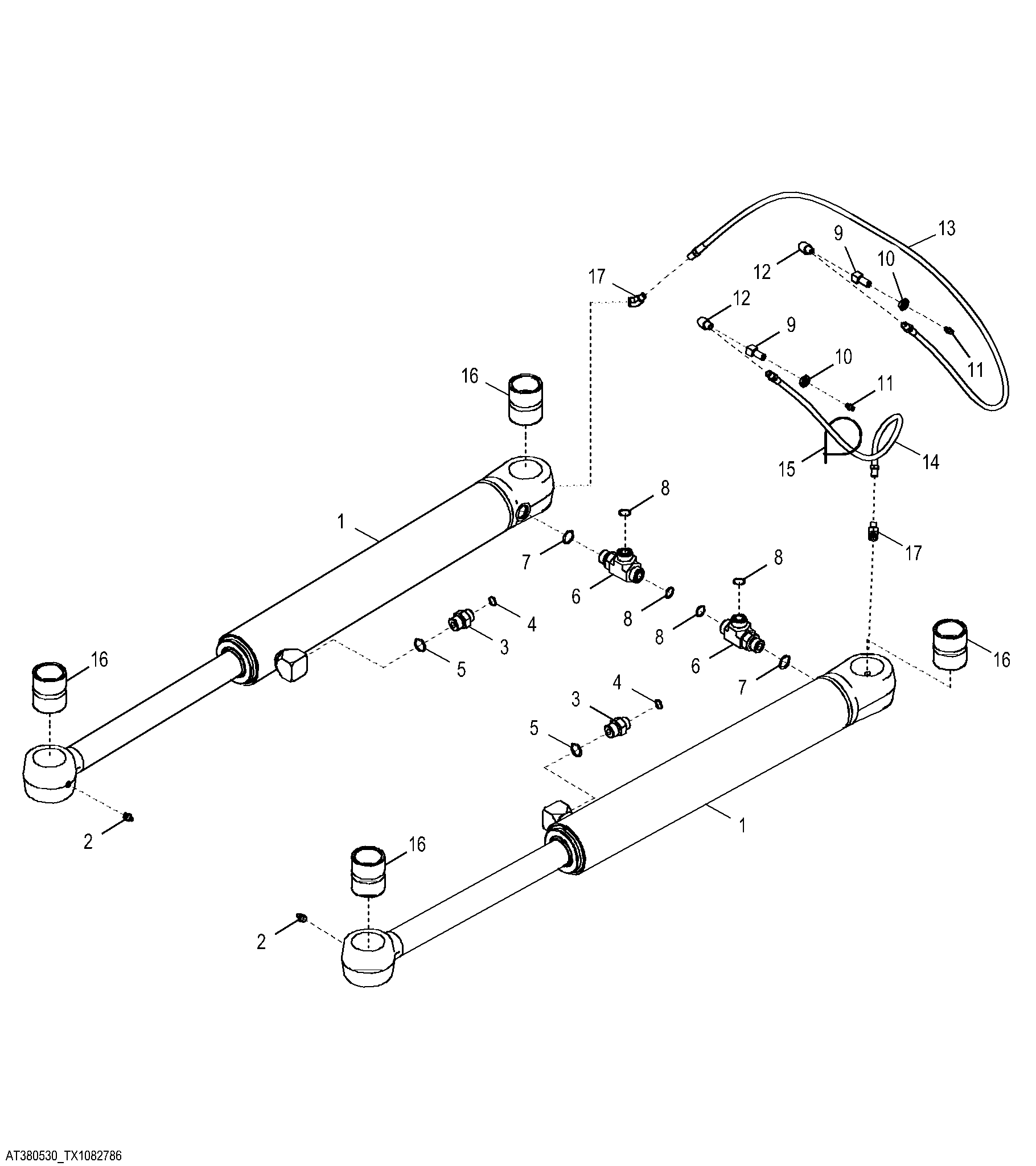 Steering Cylinders with Greased Pin Joints (632198 - )