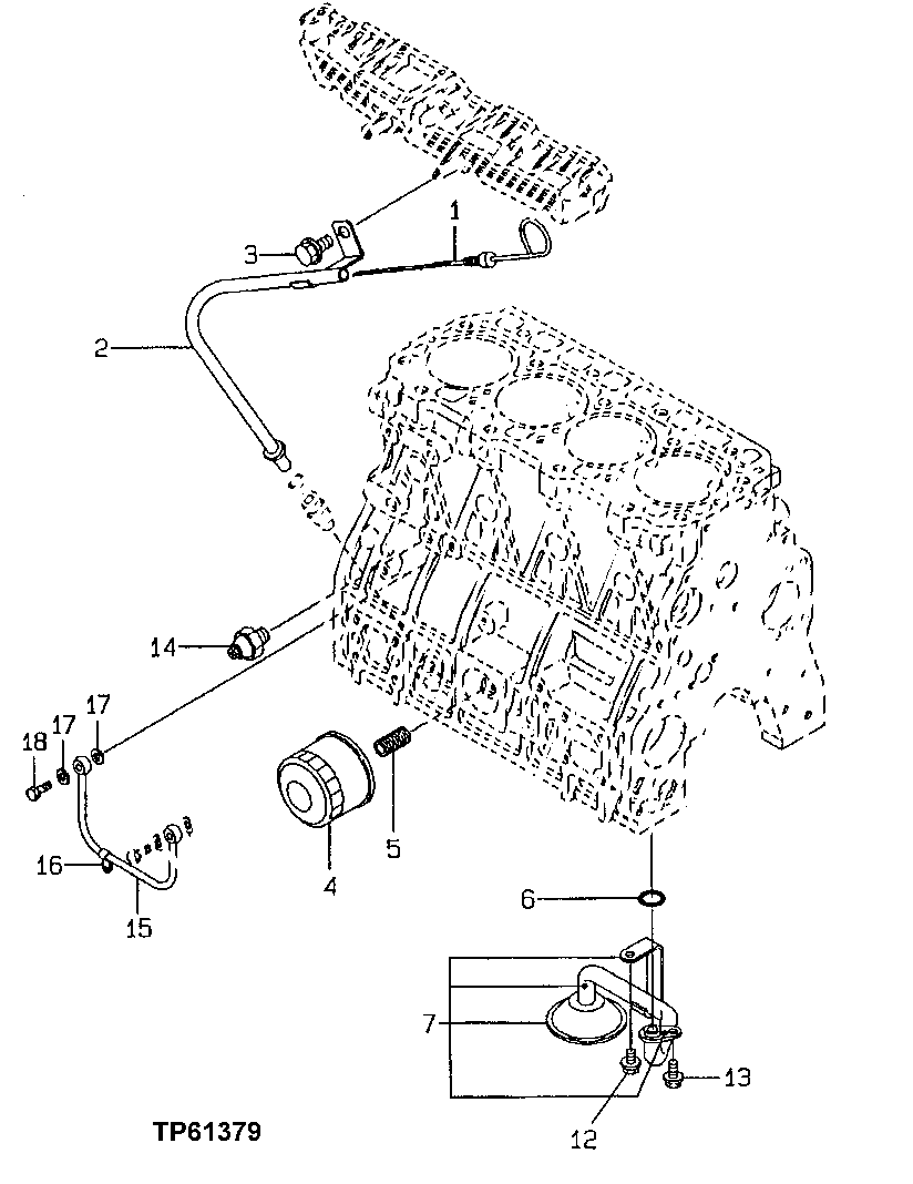 ENGINE OIL DIPSTICK, FILTER ELEMENT, AND PUMP INTAKE LINE
