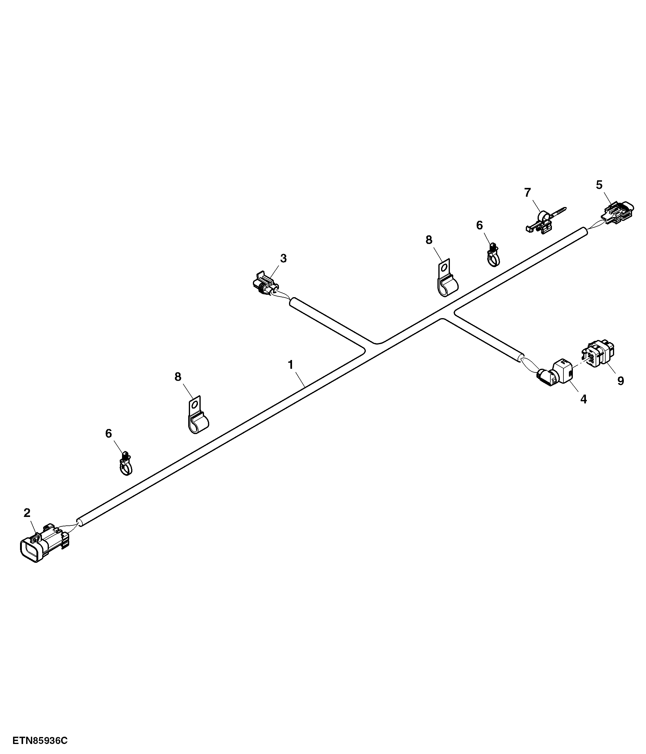 Folding Unloading Auger Wiring Harness (775001 - )