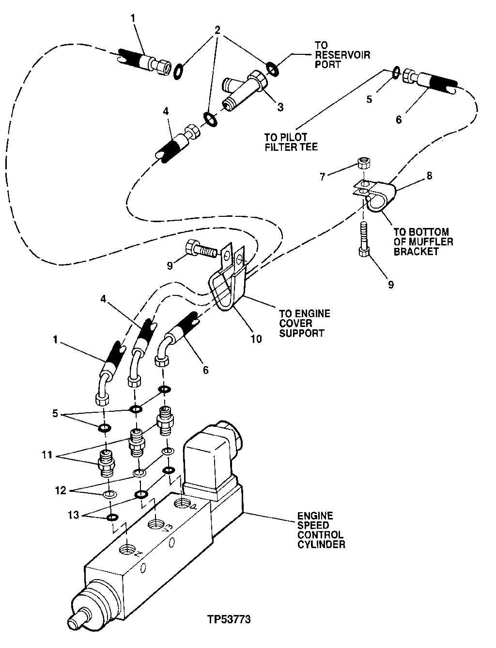 ENGINE SPEED CONTROL HYDRAULIC LINES AND FITTINGS (559603 - )
