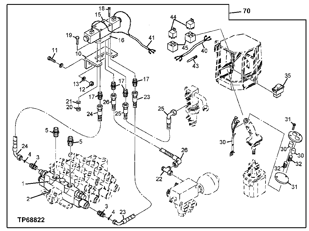 Loader Boom Hydraulic Lines (Auxiliary Fourth Function Loader Valve)