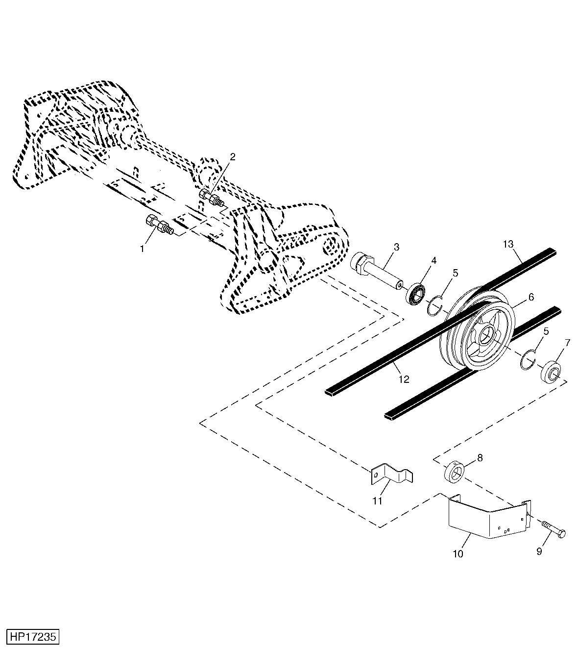 Upper Drive Shaft, Sheave and Mountings (Fixed Speed With Reverser)