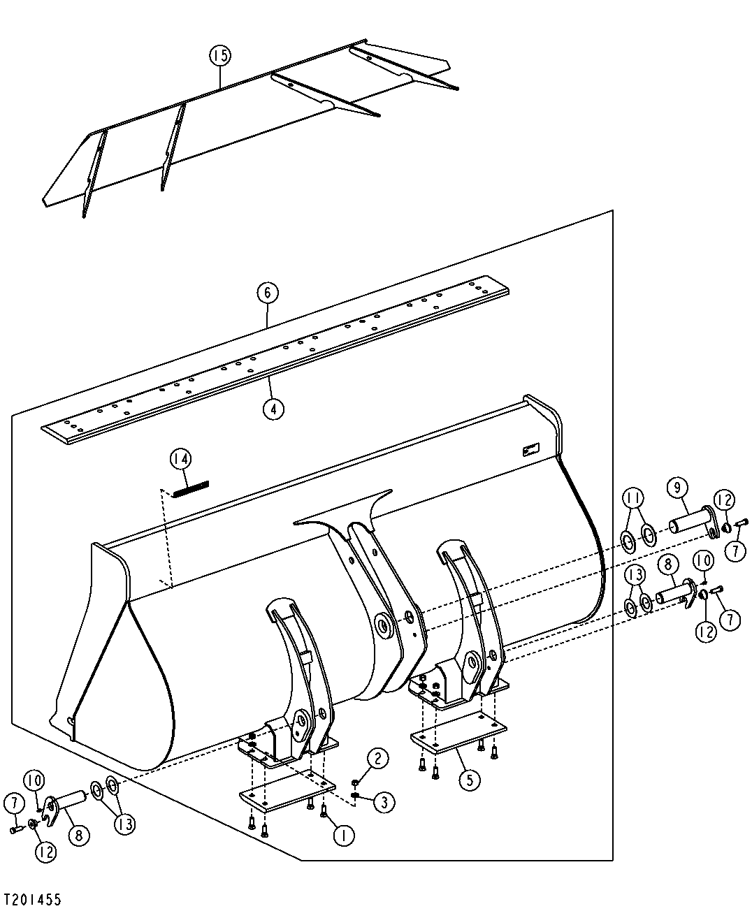 LOADER BUCKETS, BUCKET PINS, SPILLGUARD, AND CUTTING EDGE