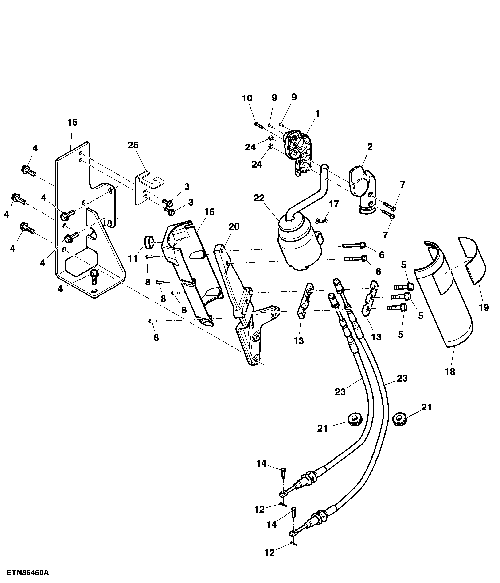 Dual Mid SCV Control Lever, Open Operator Station