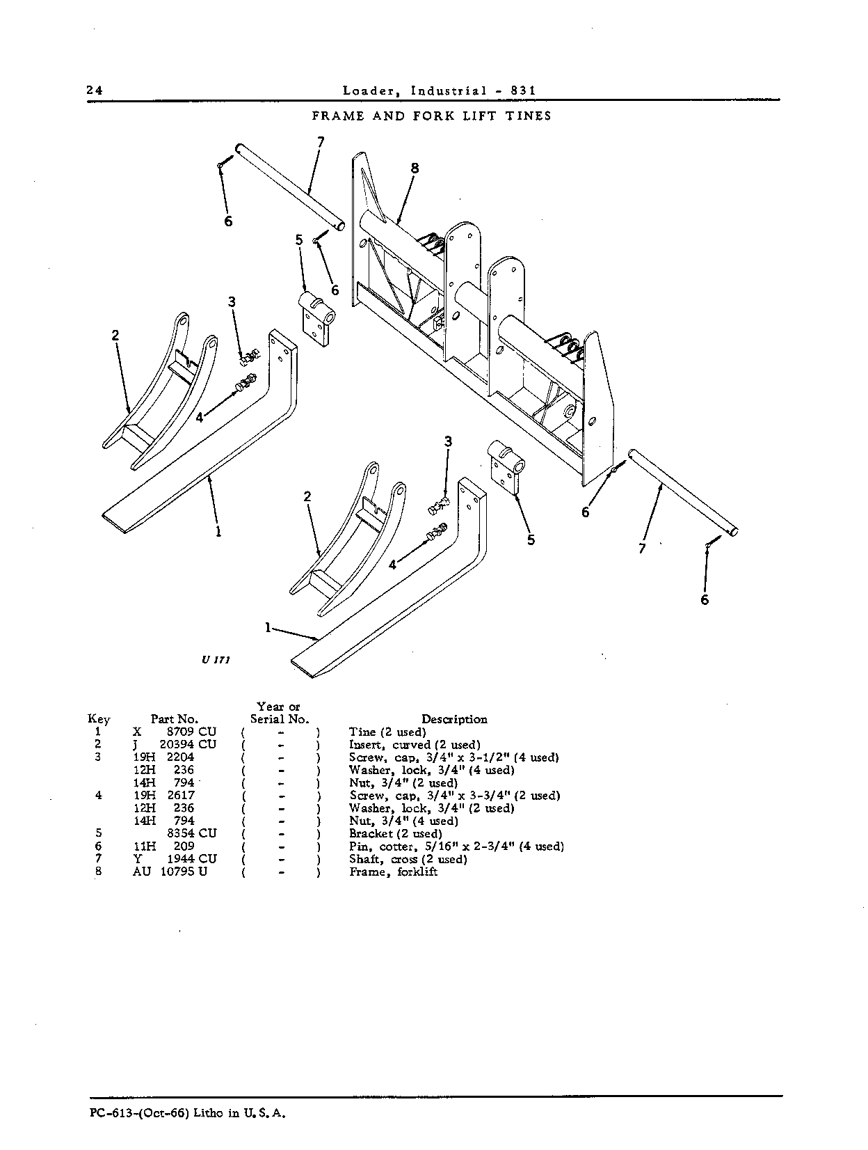 FRAME AND FORK LIFT TINES