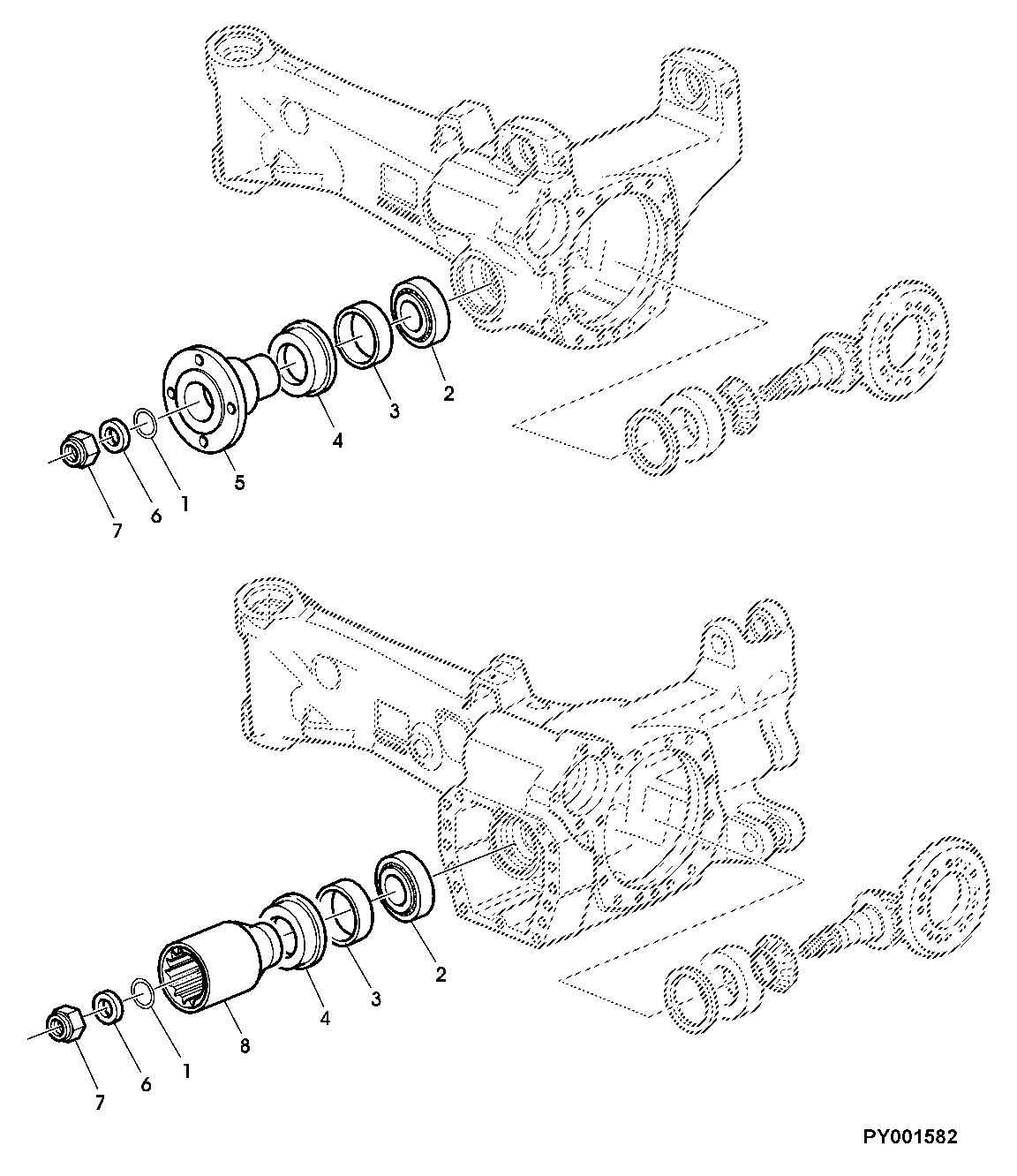 Drive Flange, MFWD-Axle (745 With Or Without TLS)
