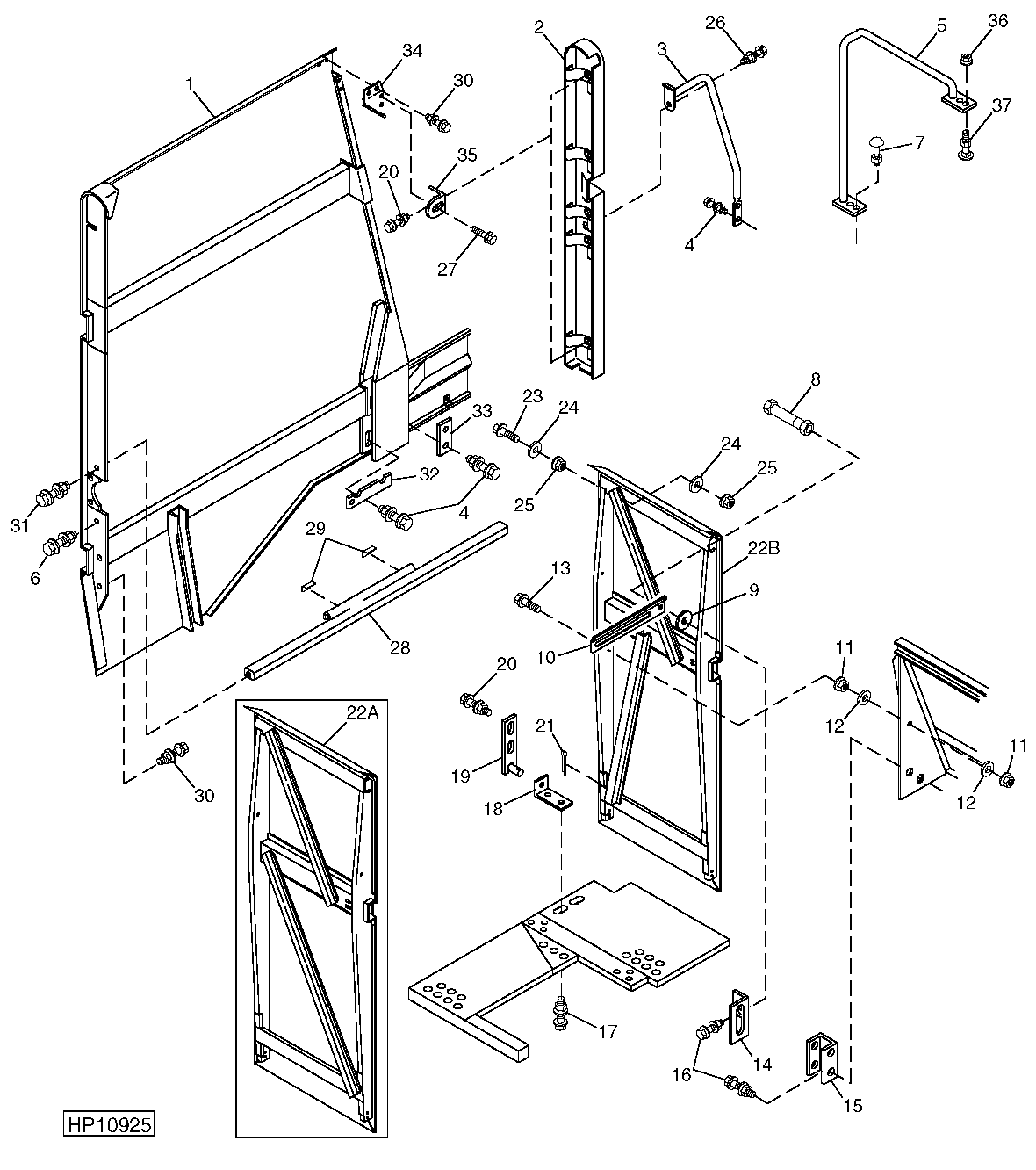 ENGINE ACCESS DOOR, HANDRAILS, AND RADIATOR DOOR