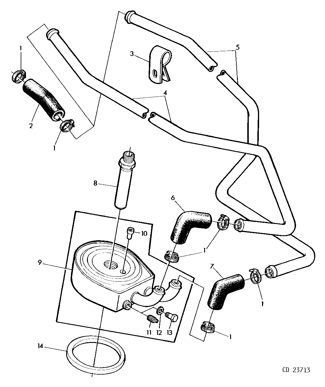 ENGINE OIL COOLER/8 PLATES/BASIC COOLING CAPACITY