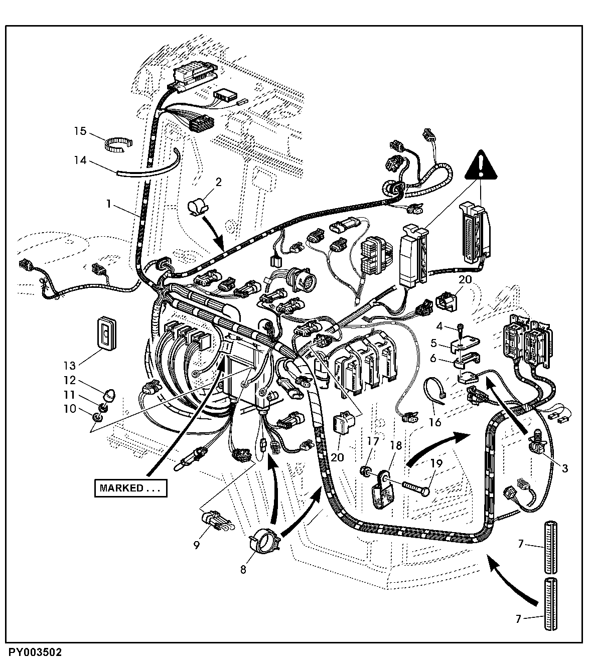 CAB WIRING HARNESS (WITH ENGINE STAGE II ACC. 97/68/EC)
