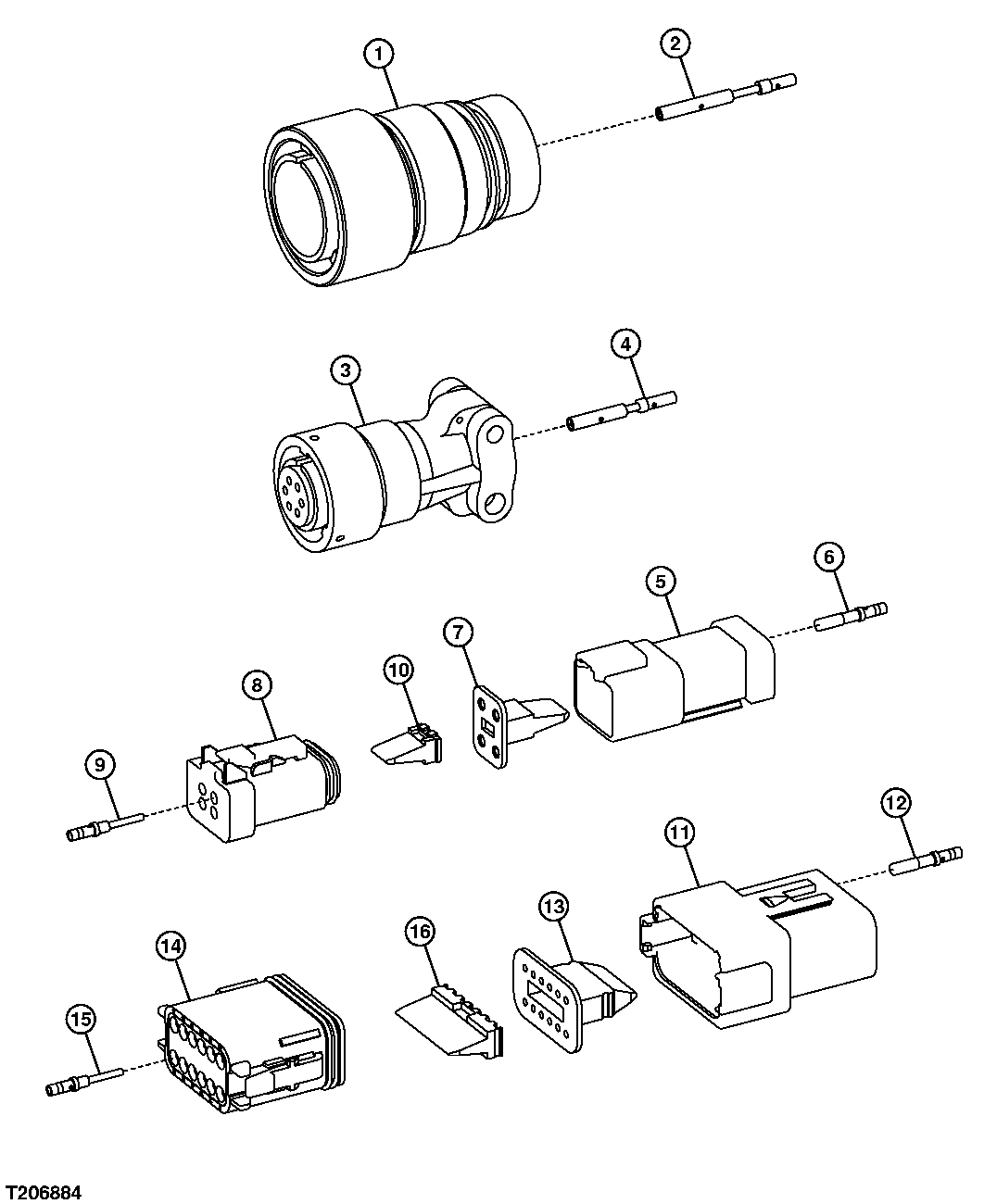 TRAVEL CONTROLLER, POTENTIOMETER, AND PEDAL ELECTRICAL CONNECTORS