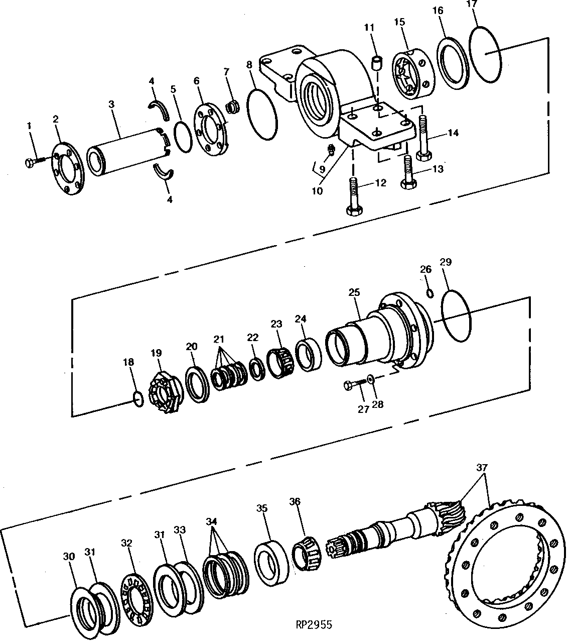 FRONT DIFFERENTIAL DRIVE SHAFT ASSEMBLY AND SUPPORT