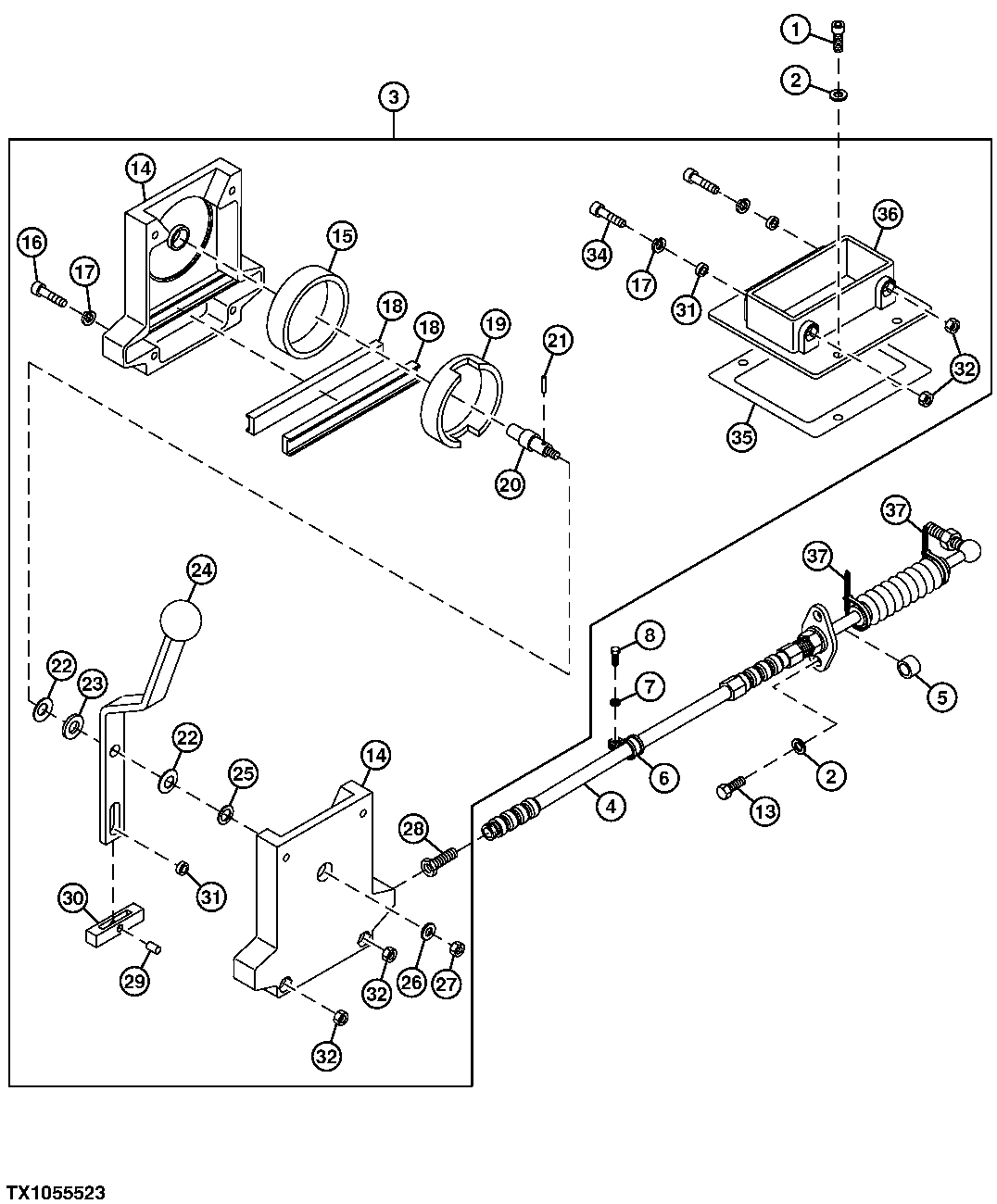 ENGINE SPEED CONTROL LEVER AND ENGINE SPEED CONTROL CABLE
