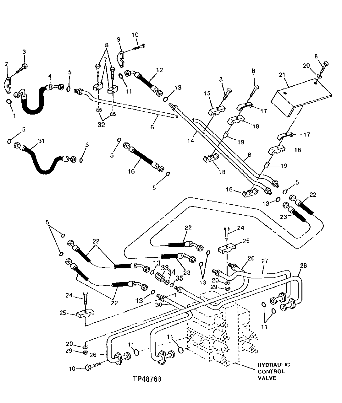 Arm and Bucket Cylinder Hydraulic Lines ( - 556935)