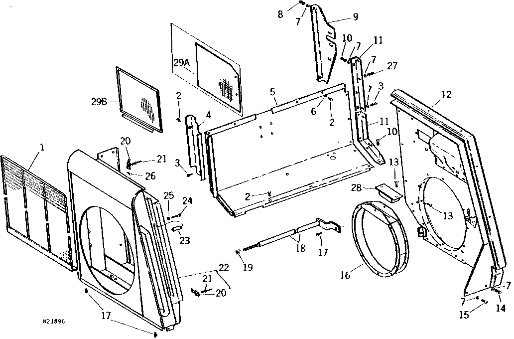 Fan Shroud, Engine Compartment Rear Sheet and Instrument Wall ( - 8000)