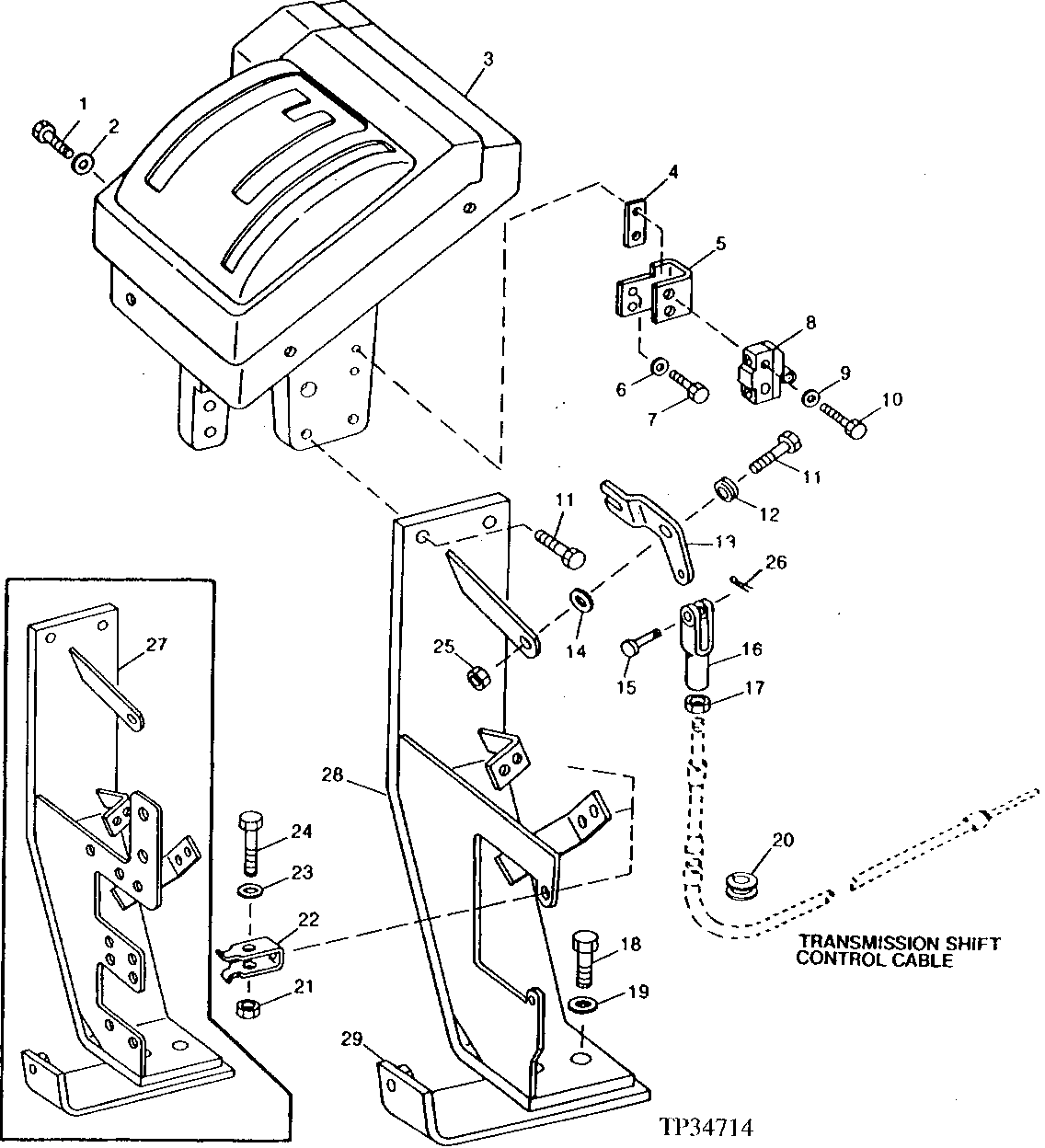 TRANSMISSION CONTROL LEVER HOUSING AND SUPPORT BRACKET (543490 - )
