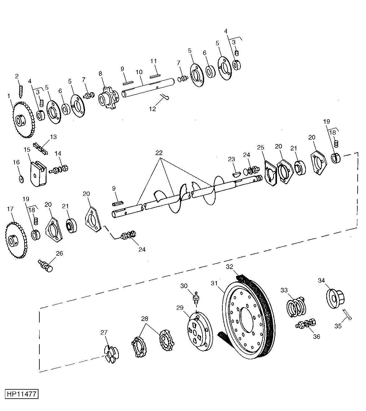 LOWER TAILINGS AUGER, SHAFT, AND TIGHTENER (610301 - )
