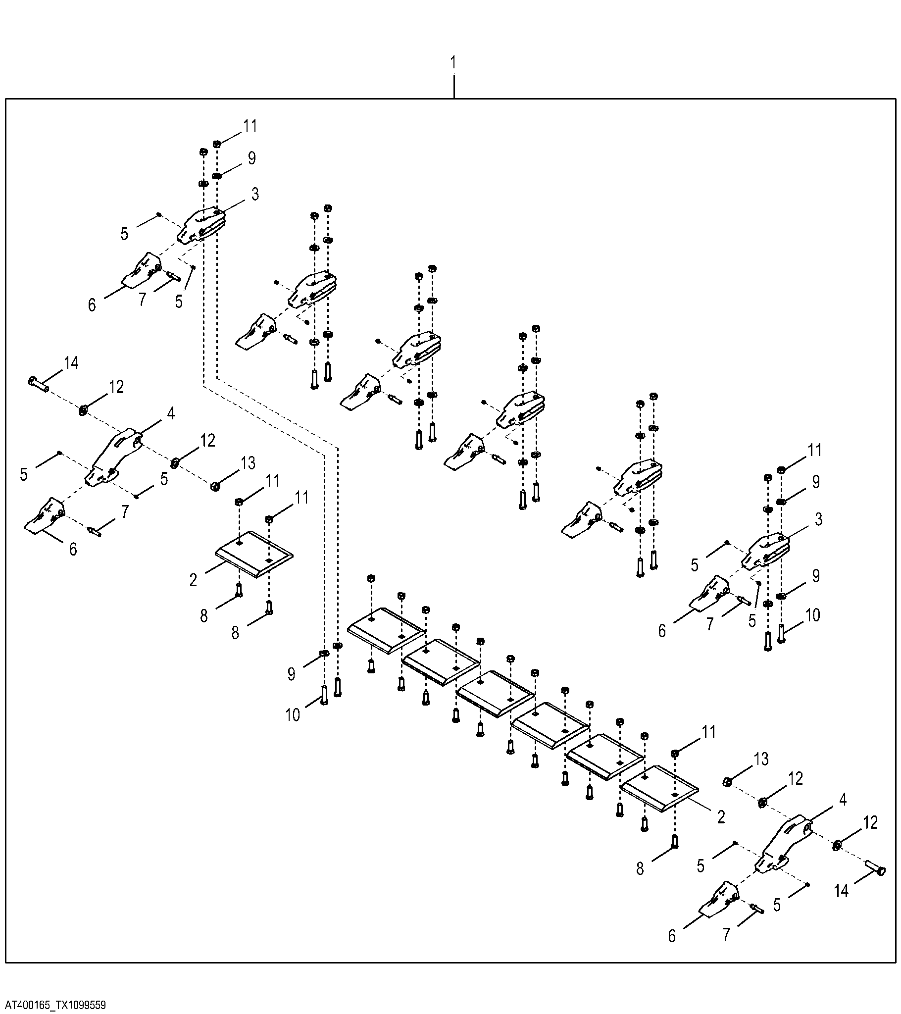 Bucket Teeth with Segments for 106 in. (269 cm) Bucket Width Conversion Kit (637530 - )