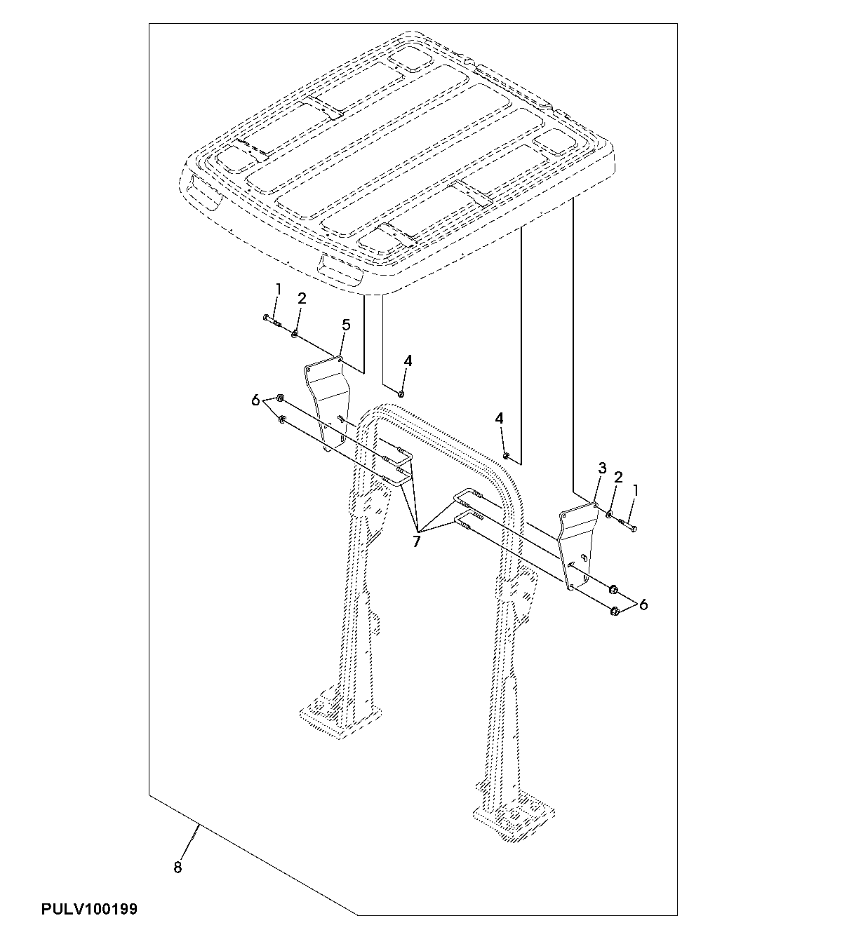 CANOPY MOUNTING BRACKET, OPEN OPERATOR'S STATION