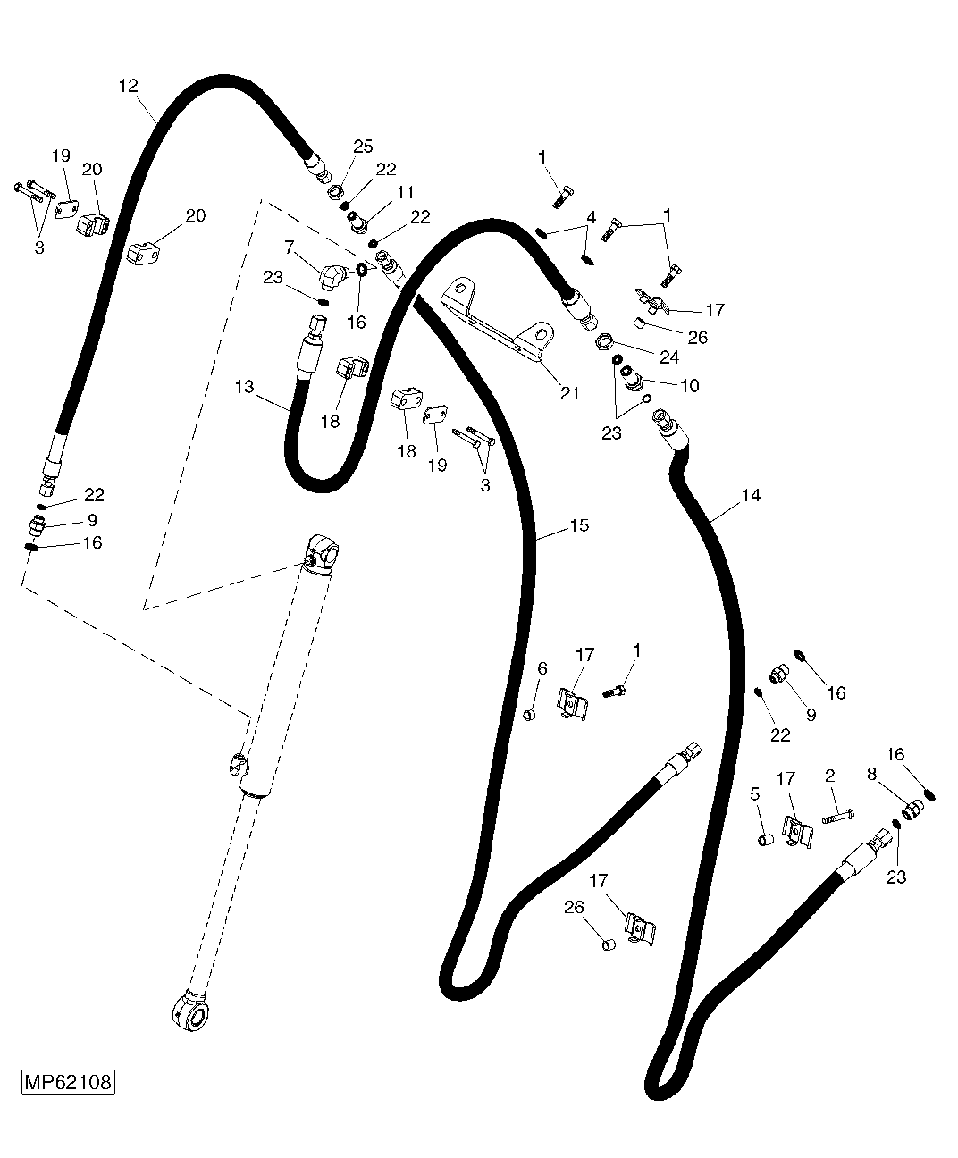 Hydraulic Lines (Bucket/Dipperstick) ( - 107886)
