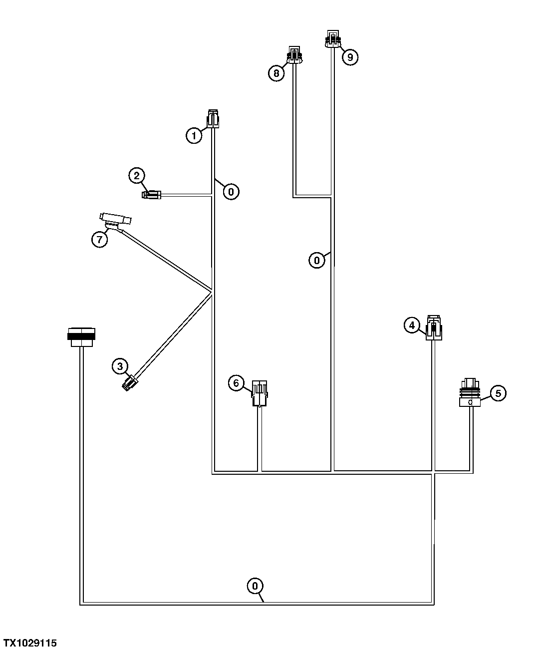 ENGINE WIRING HARNESS AND CONNECTORS (SN -504000)