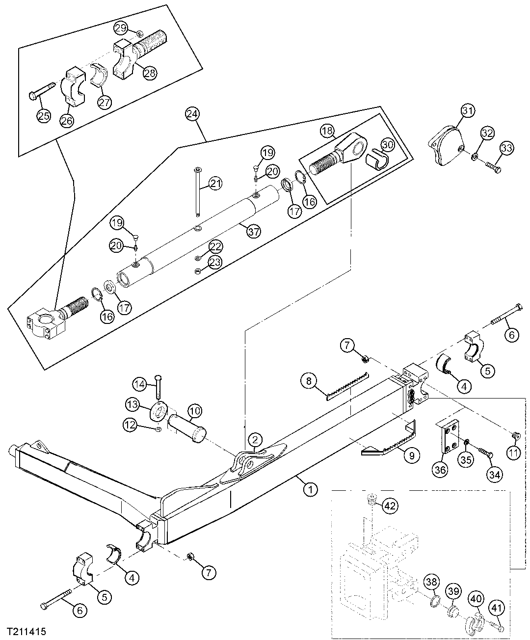 LEFT PUSH BEAM FOR USE WITH MANUAL PITCH JACK