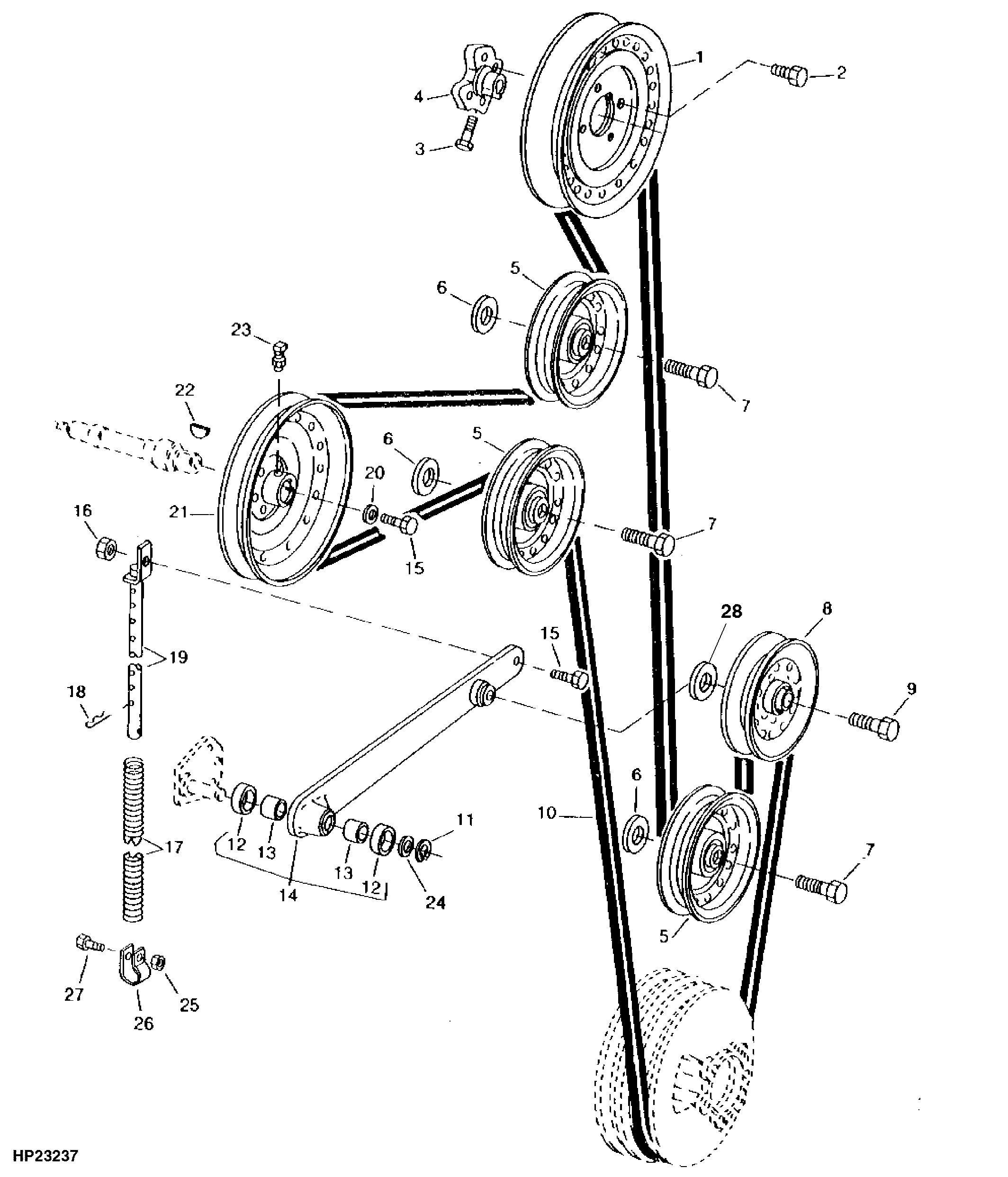 CLEAN GRAIN ELEVATOR DRIVE TIGHTENER AND IDLER