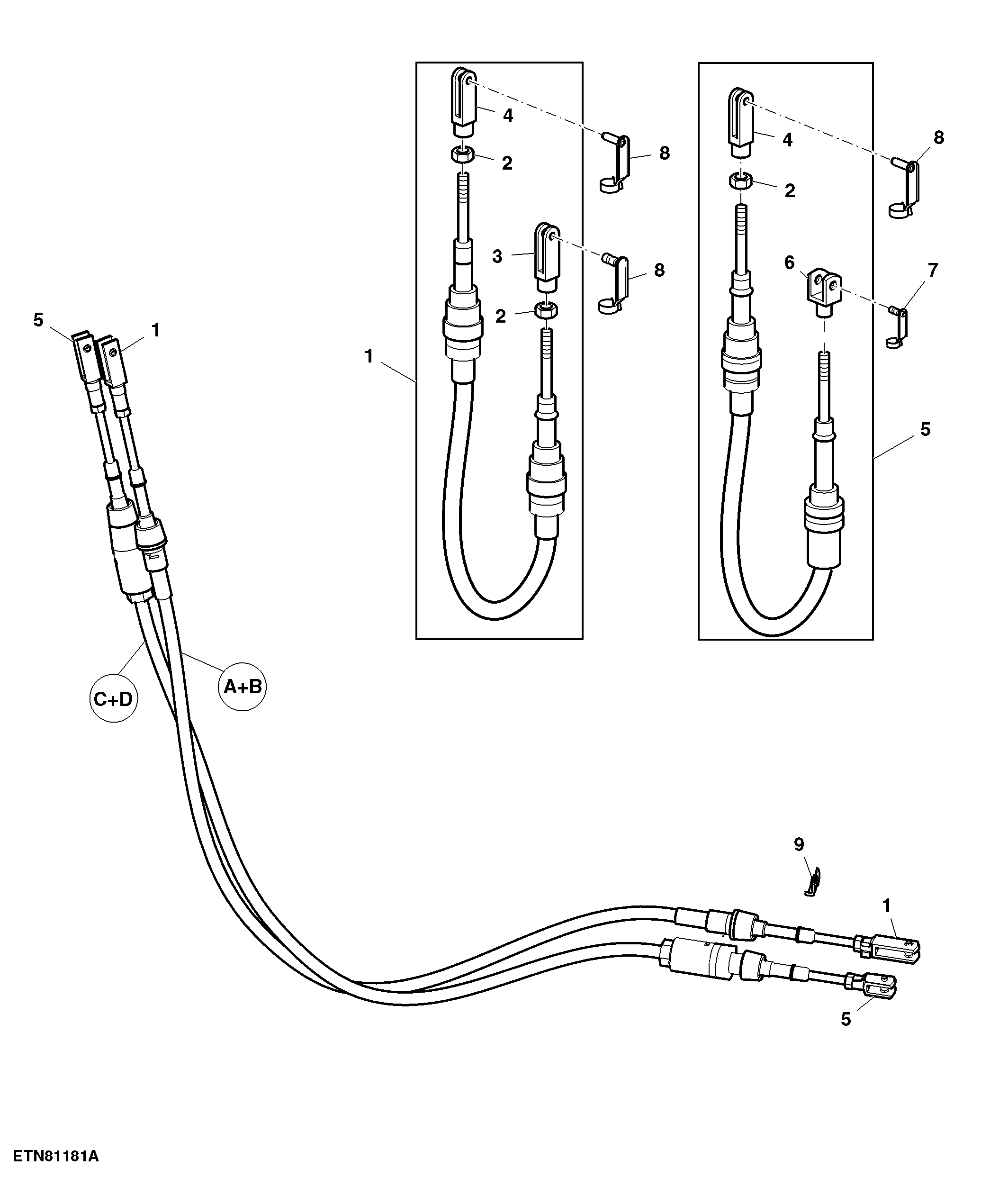Bowden Cables, 4-Range Shift, W/ OOS, Low Profile, Orchard