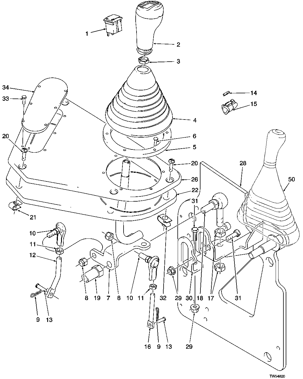 GRAPPLE CONTROL VALVE LEVERS & LINKAGE (SF, MANUAL)