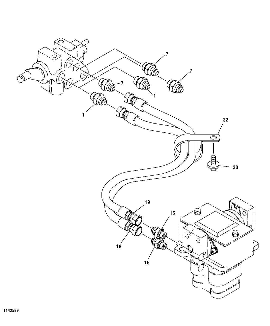 HYDRAULIC HOSES (FROM PILOT PROPEL VALVE TO SHUT-OFF VALVE)