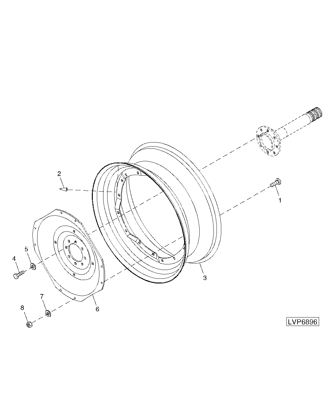 STEEL DISK REAR WHEEL (8-POSITION) (38 INCH WHEEL)