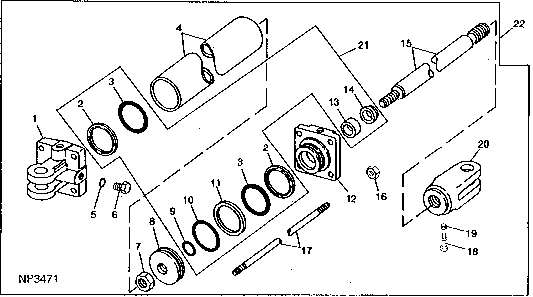 5" x 32" hydraulic cylinder (wing fold) (2001 - )