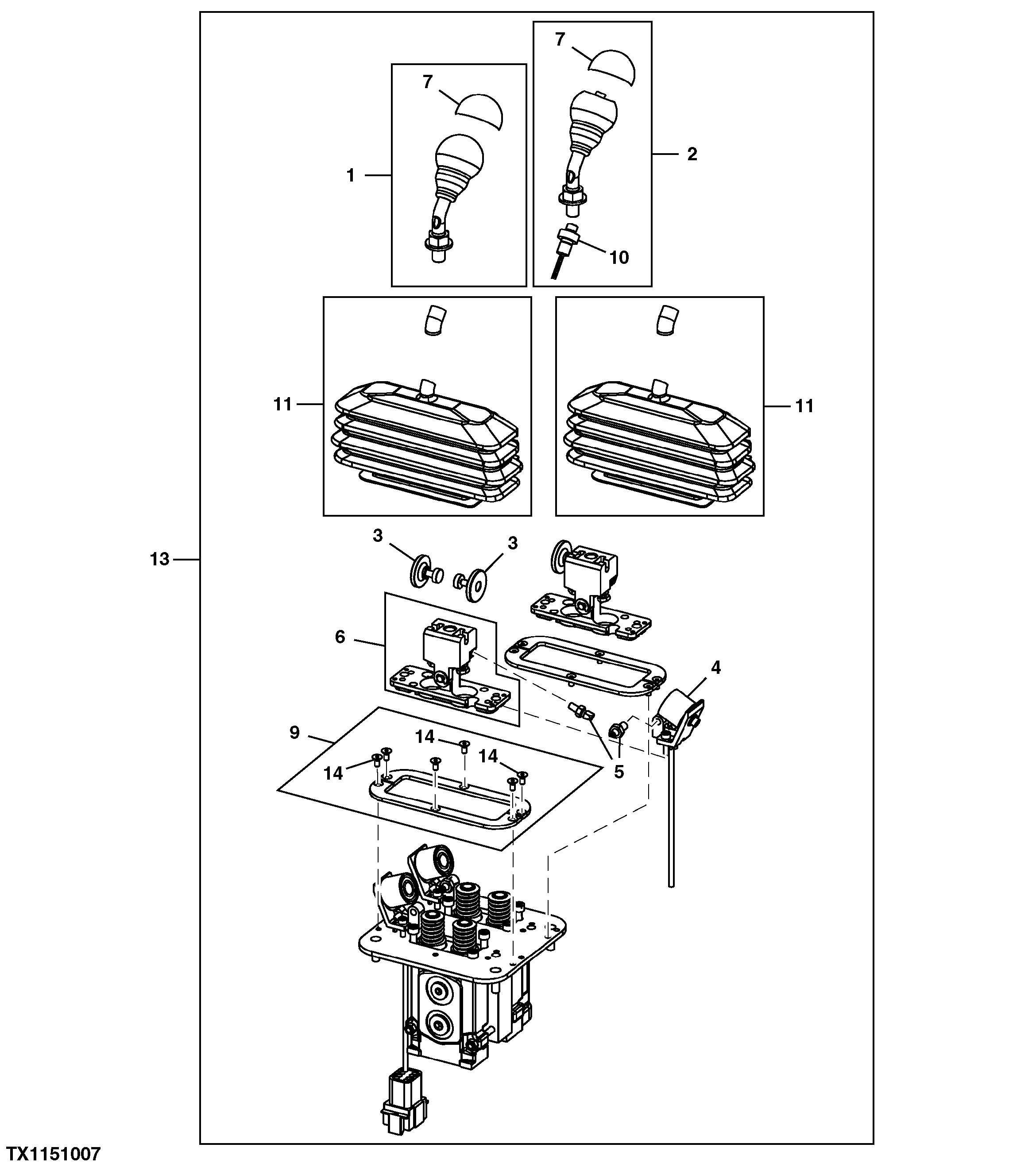 2-Lever Fingertip Pilot Controller Components