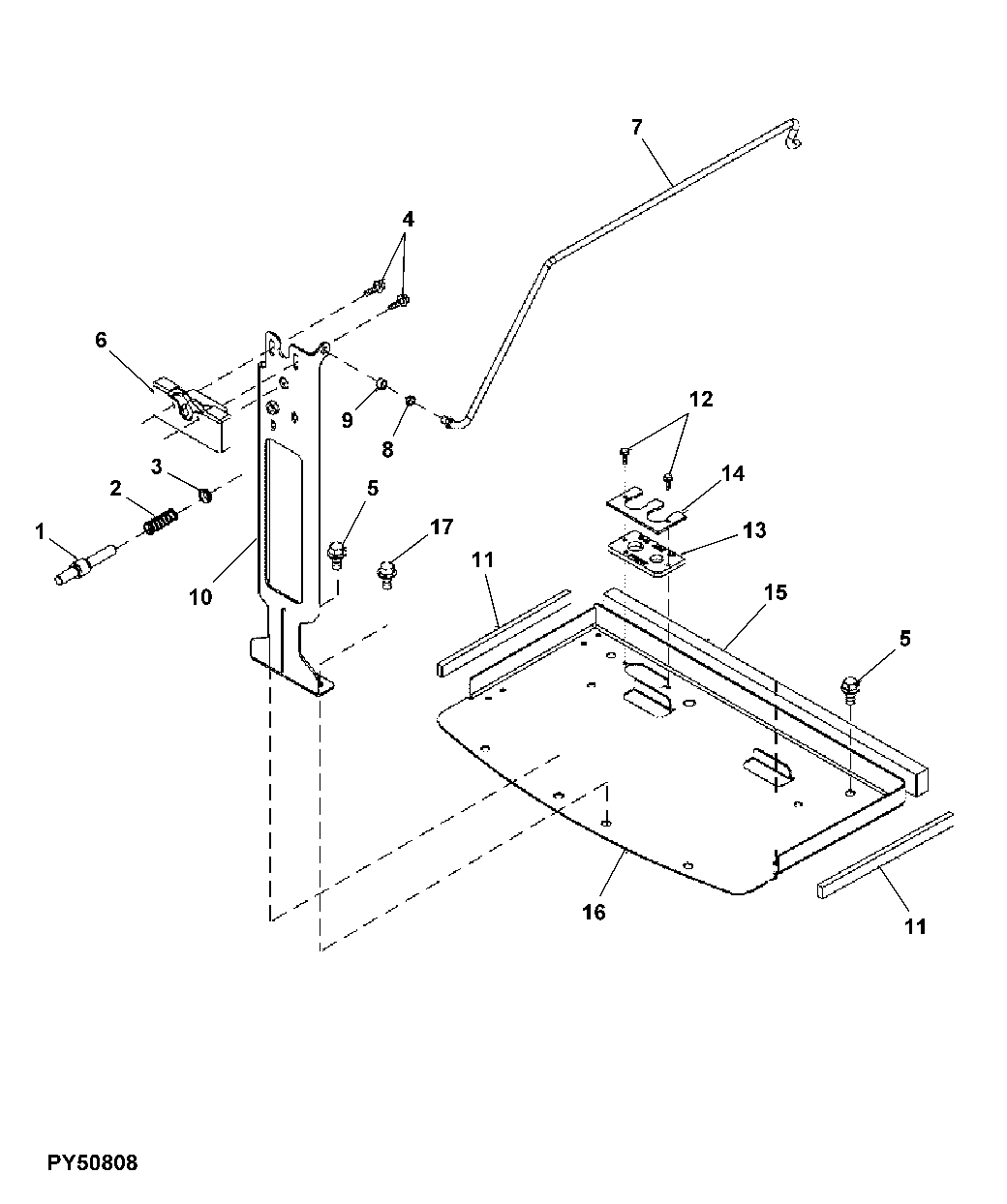 GRILLE SUPPORT / BATTERY SUPPORT / HOOD LATCH