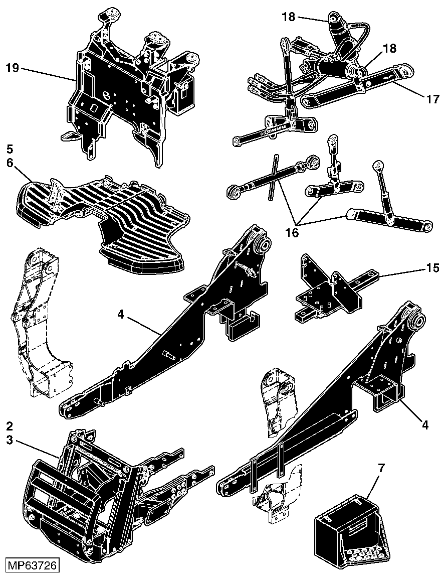 80 FRAME, WHEELS, NON-POWERED AXLES AND SHEET METAL