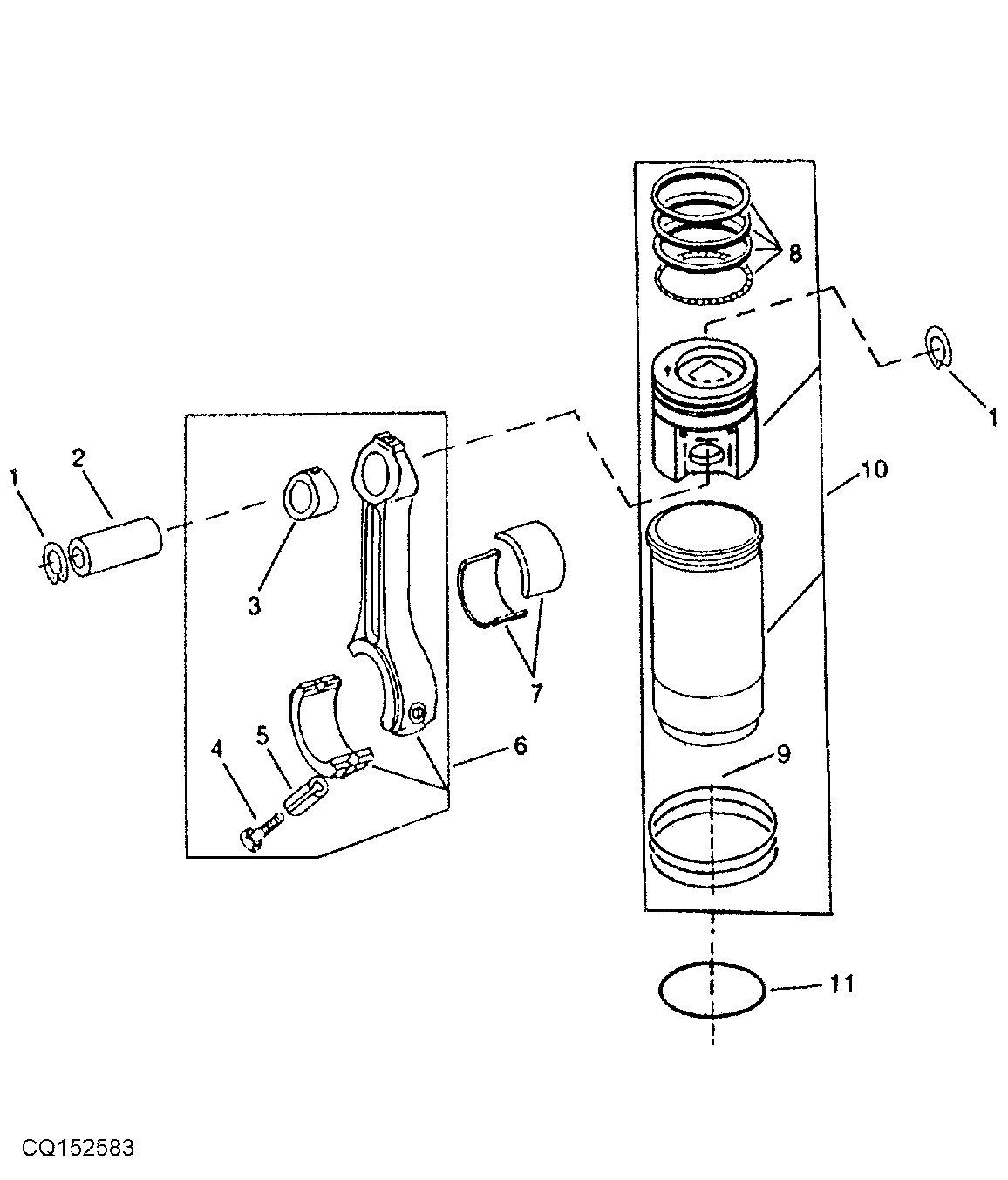 PISTON / CONNECTING RODS / CYLINDER LINER - 8.1L ENGINE