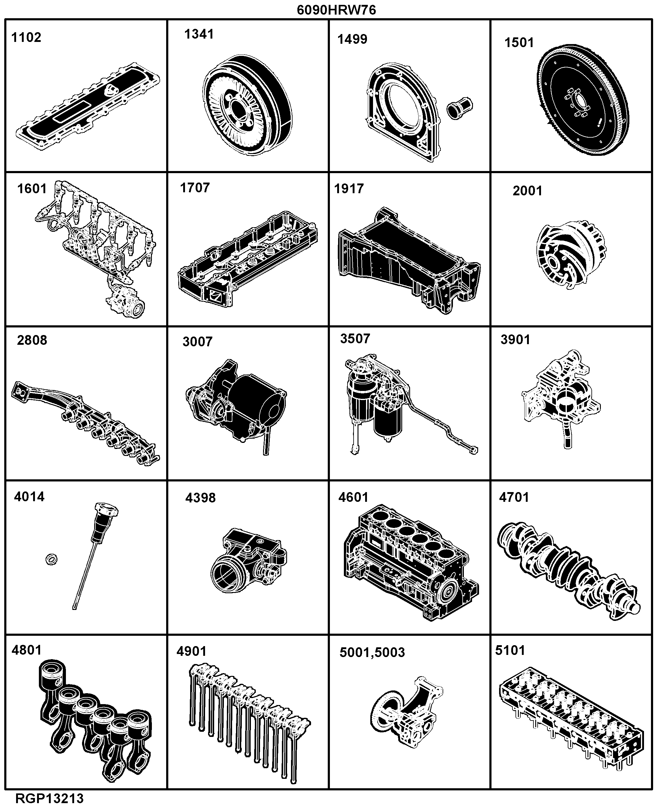 25 Engine 6090HRW76, 6090HRW86-RE541039-RE541050
