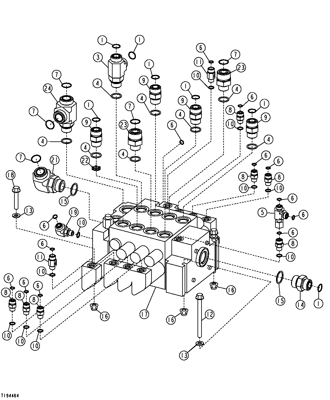 Four Spool Loader Control Valve ( - 594432)
