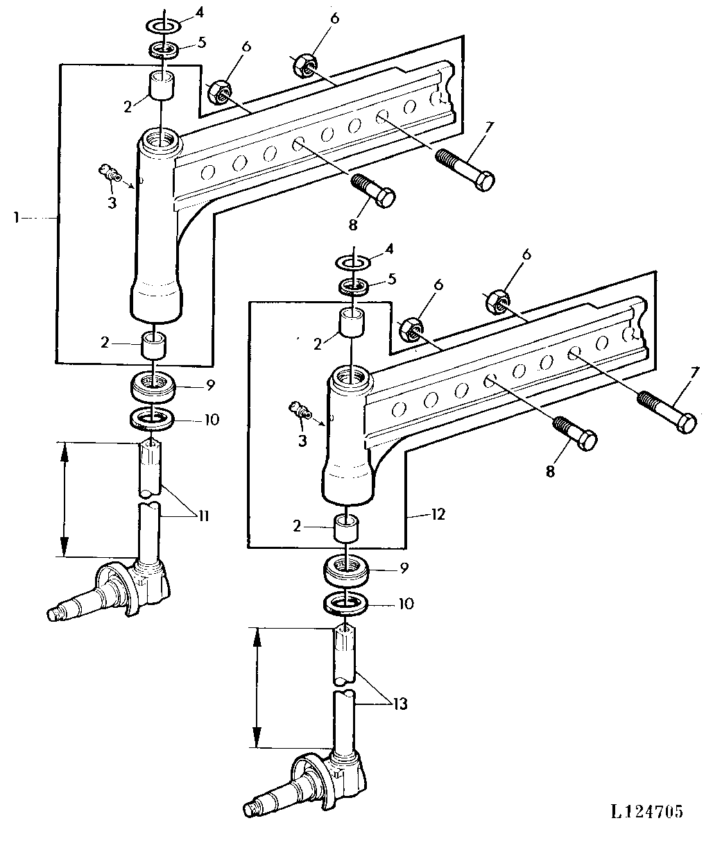 FRONT AXLE KNEE/SPINDLE KNUCKLE FOR STRAIGHT FRONT AXLE