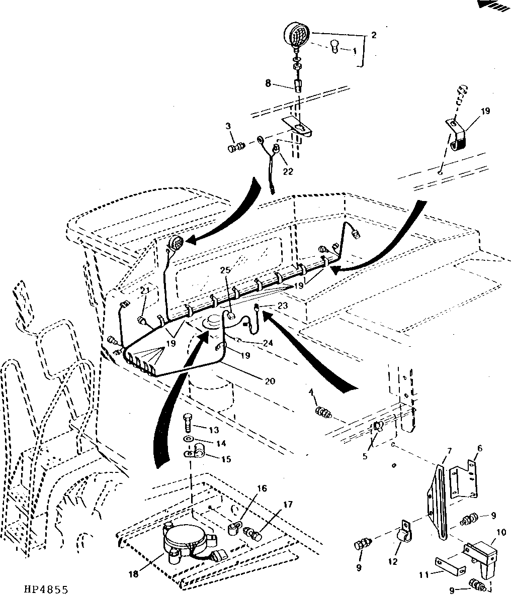 Grain Tank Wiring Harness, Light, Limit Switch and Level Monitor
