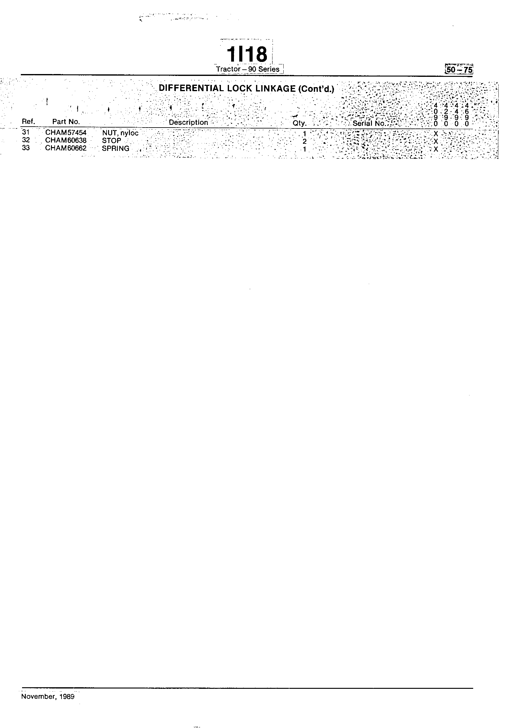 Power Train Differential Lock Linkage (Continued)