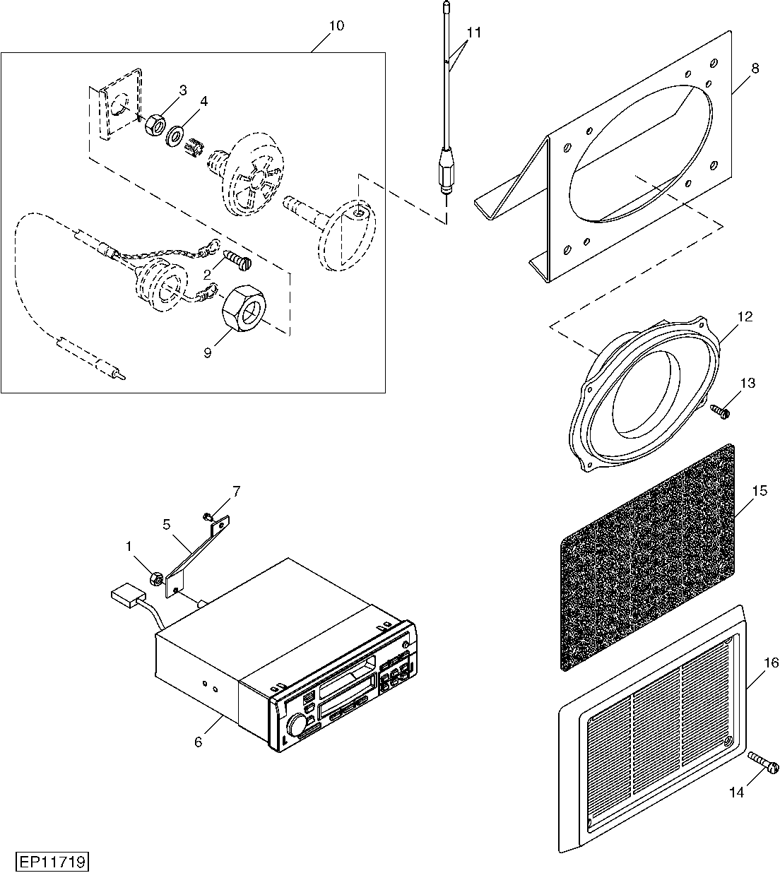 Radio (Delco), Speaker and Antenna (163101 - )