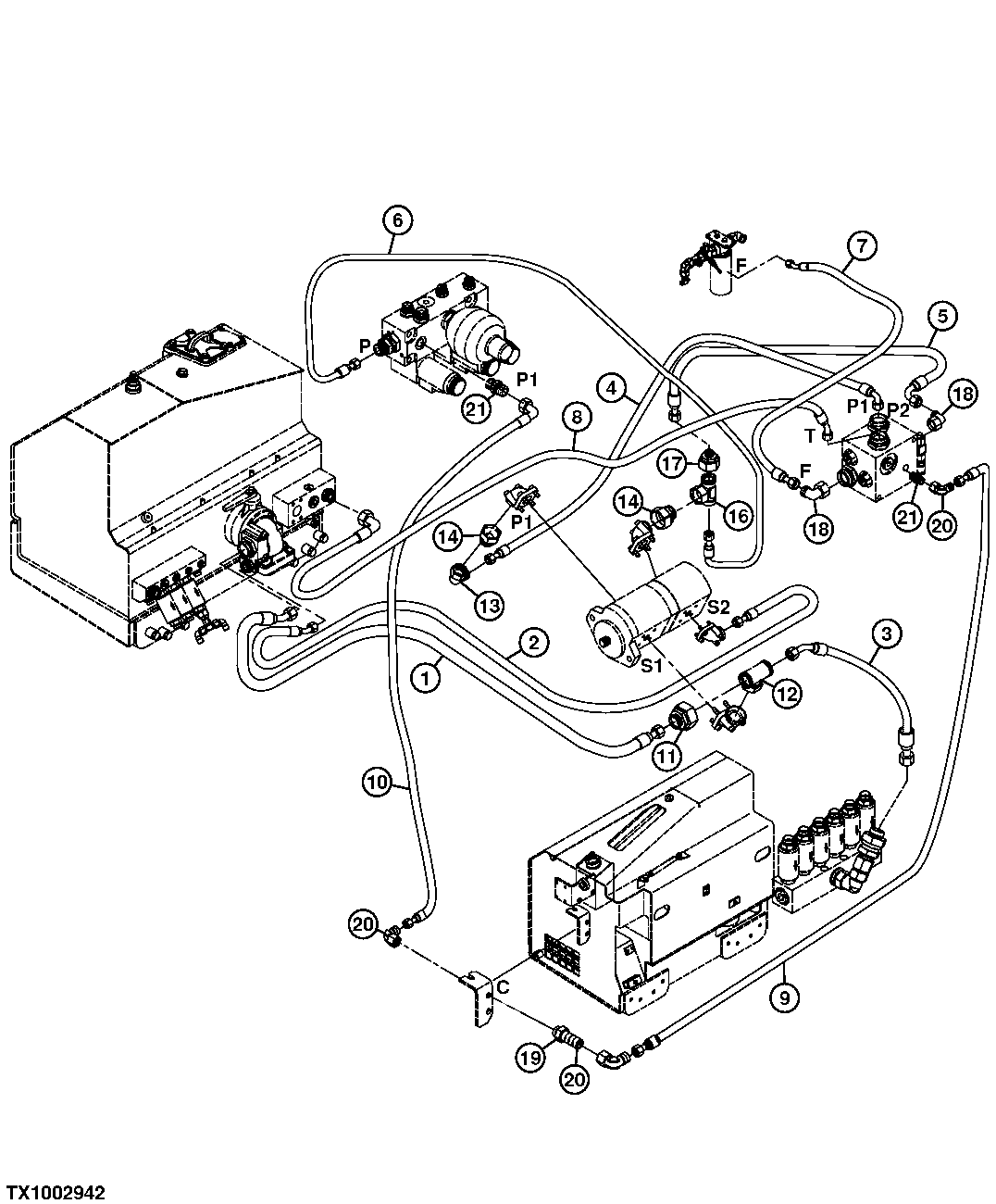 Hydraulic Filter Return Hoses and Charge Relief Valve
