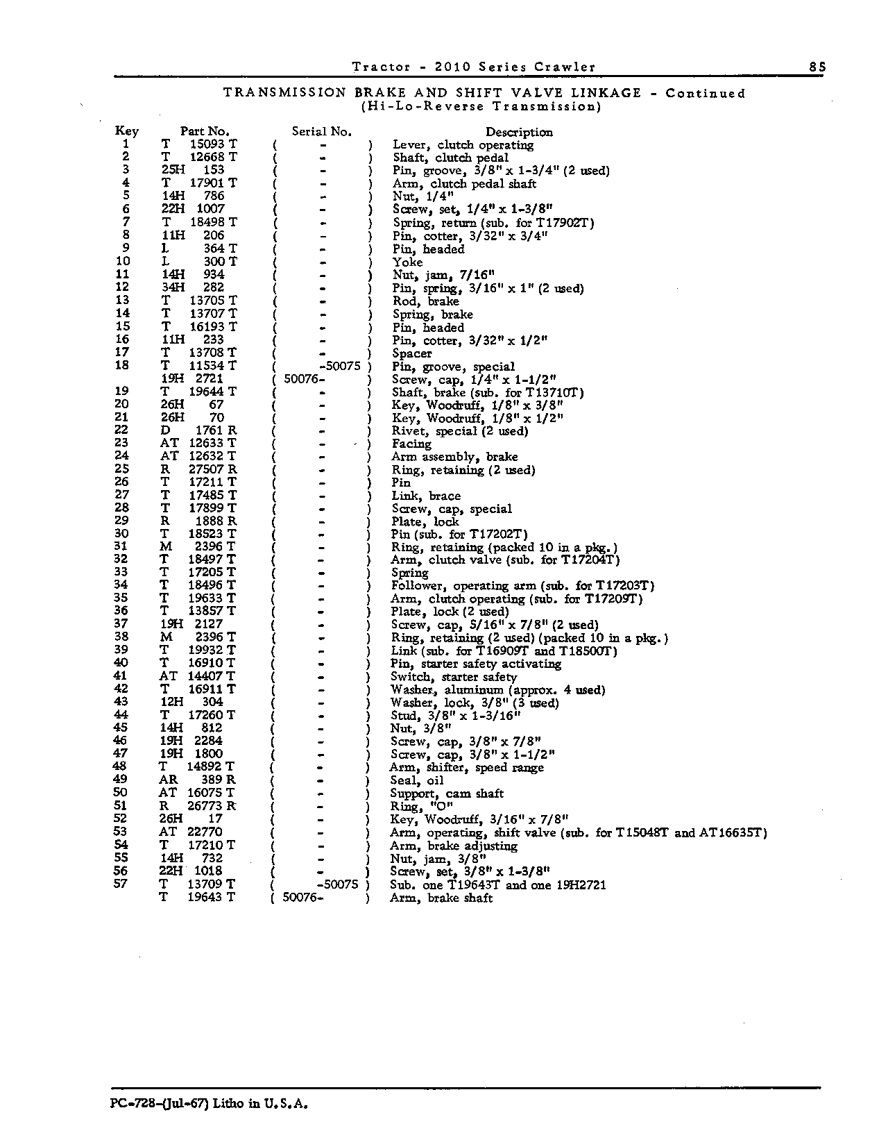 Transmission brake and shift linkage (Continued)