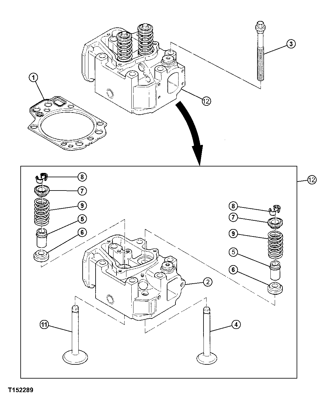 ENGINE CYLINDER HEAD, HEAD GASKET, VALVE SPRINGS AND VALVES