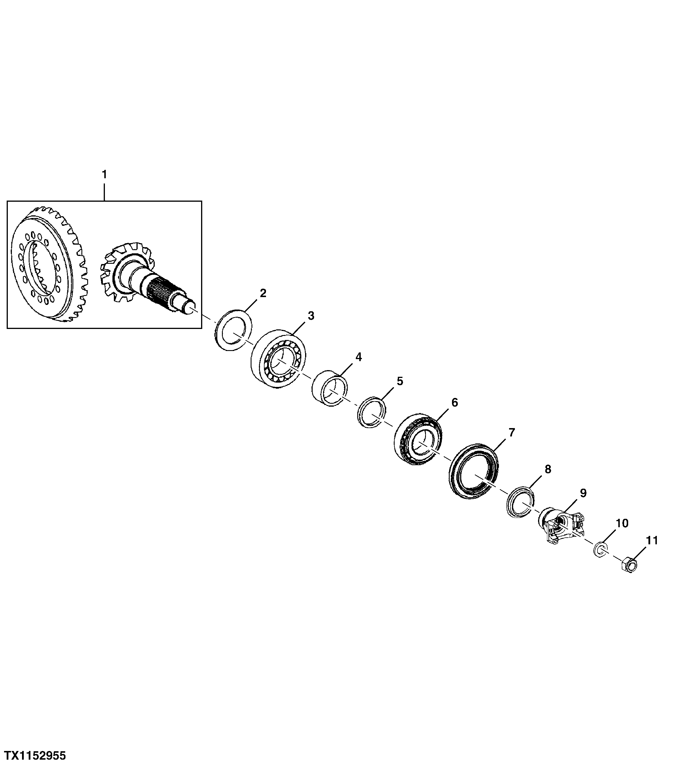Spiral Bevel Input Pinion and Ring Gear, Front Differential