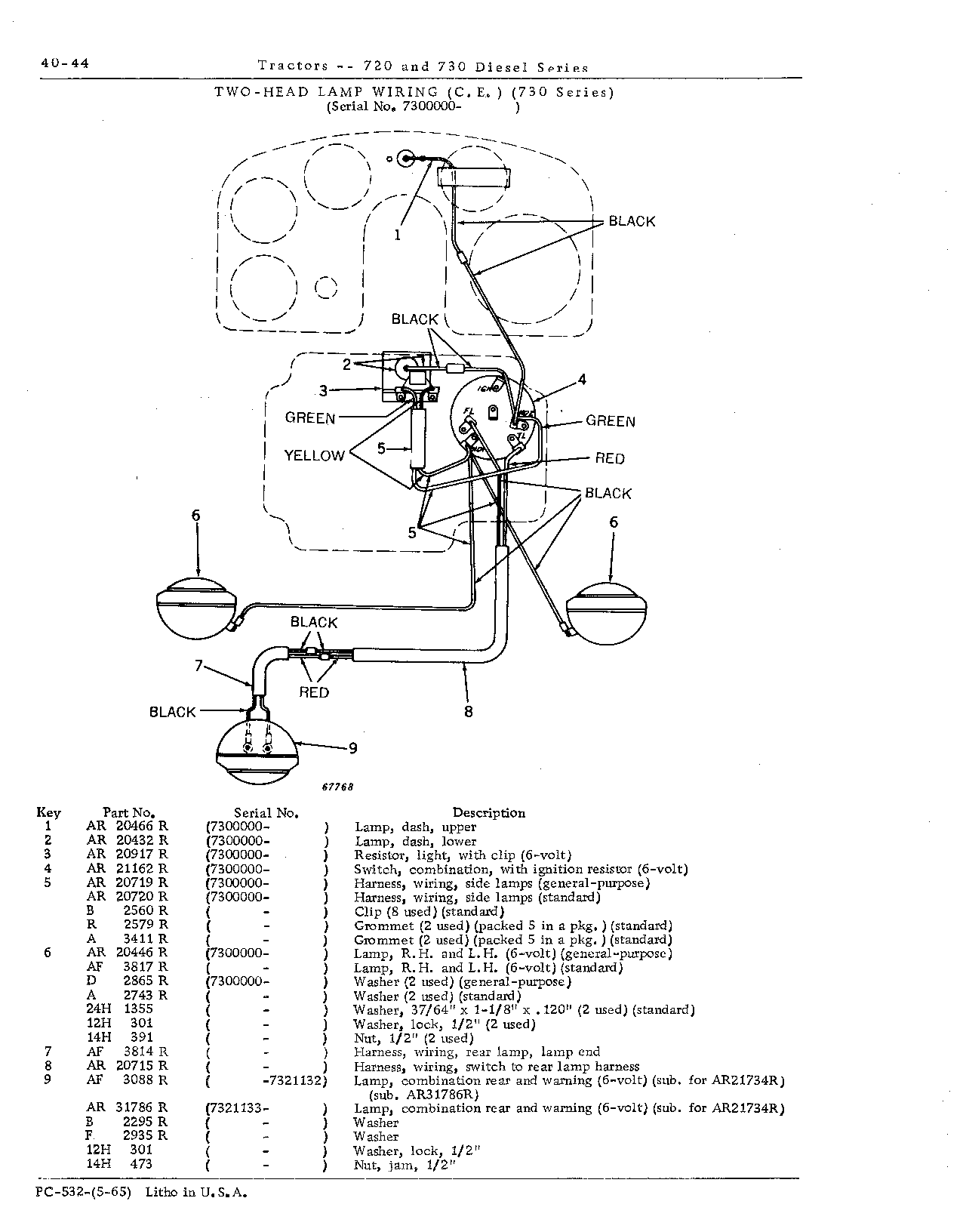 Head lamp wiring