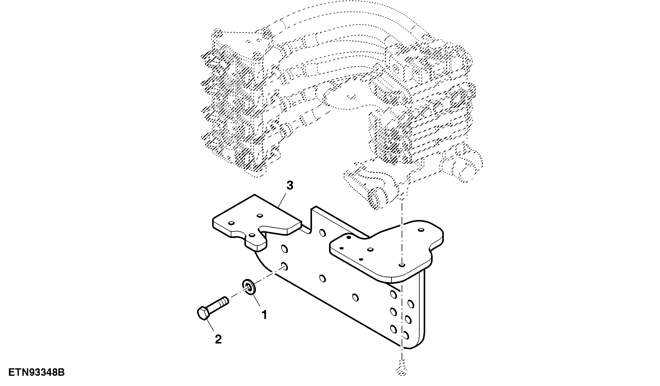 Rear SCV Mounting Parts, Double Reduction, Short Scraper Drawbar Support, 0.75" Rear Coupler (For Scraper)
