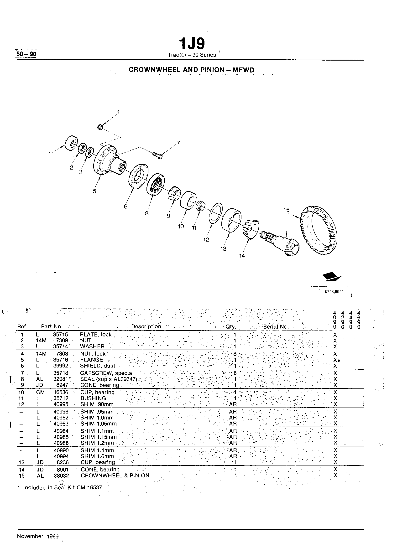 Power Train Crownwheel and Pinion - MFWD